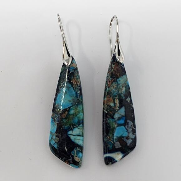 Silver & Blue Jasper Boho Earrings - Picture 2 of 4
